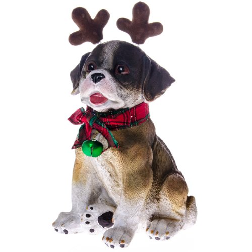 Polyresin Holiday Dog Statue