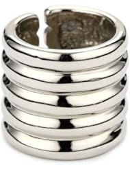 Giuseppe Zanotti Sterling Silver Finish Ridged Ring