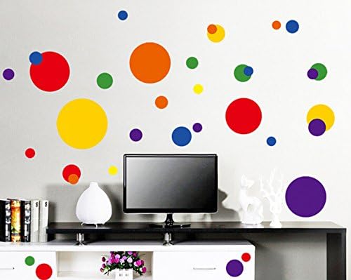 Buyusee Removable Colorful Polka Dot Circle Bubble Wall Vinyl Buyusee Sticker Home Decal Mural