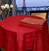 Armani International, Ritz Collection, Luxury European Made Tablecloth Size 70x85-inch Rectangle, Jacquard Linen Cotton, Red Coloring
