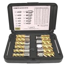 Jancy Slugger High Speed Steel Annular Cutter Set (11 piece), TiN Coated, 3/4" Annular Shank, 1" Depth, 7/16" - 1-1/16" Sizes