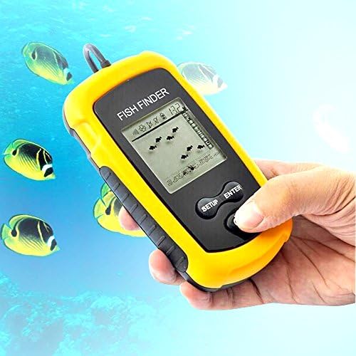New Ideal Portable 100m Depth Sonar Sensor Fish Finder Alarm with 10m Cable, 45 Degree Beam Angle LCD Display