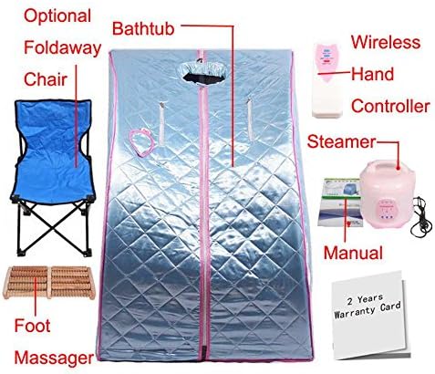 Yoscam Steam Sauna Portable Folding Detox Weight Lose Home Spa Machine Sauna Steam Room with Chair-Red