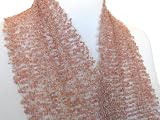 Heavy Beaded Net Scarf Coral Pink