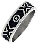 1/4 (6 mm) Sterling Silver Hand Made XO (Hugs & Kisses) Ring