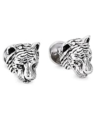 ROTENIER "Novelty" Sterling Silver Tiger Head and Paw Cufflinks