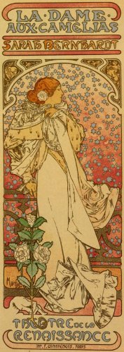 LA DAME AUX CAMELIAS THEATRE SHOW SARAH BERNHARDT FRENCH VINTAGE POSTER CANVAS REPRO