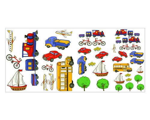 Planes Trucks Trains Autos Wall Stickers Appliques