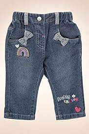 Pure Cotton Embroidered Cat Bow Jeans