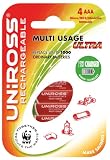 Uniross 4 x AAA Multi Usage Long Life Batteries Electronics