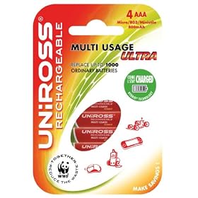 Uniross 4 x AAA Multi Usage Long Life Batteries