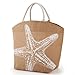 Two's Company Seascape Burlap Jute Tote Bag Town City Beach Market