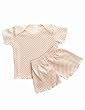 Organic Cotton Shorts & Top Set (Natural/Cranberry)