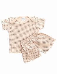 Organic Cotton Shorts & Top Set (Natural/Cranberry)