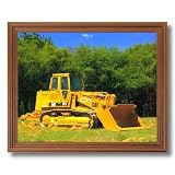 Caterpillar Cat 973 Track Truck Loader Home Decor Wall Picture Oak Framed Art Print