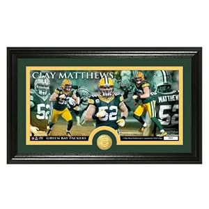 Green Bay Packers Clay Matthews Bronze Coin Panoramic Photo Mint