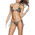 ORDERIN Womens Beach Wear Sexy Black Bikini Lace Up Low Waist Swimsuit