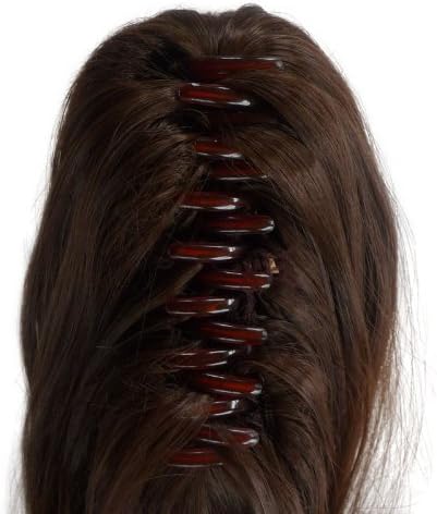 22" PONYTAIL Clip in Hair Extensions FALLING CURLS Medium Brown/Blonde #6/613 Claw Clip