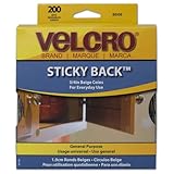 Velcro 90140 Sticky-Back Hook and Loop Dot Rolls In Dispenser Box, Beige, 3/4, 200 Sets/Roll