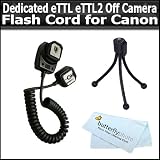 Dedicated eTTL eTTL2 Off Camera Flash Cord For Canon POWERSHOT G7 G9 G10 G11 G12 PRO1 A650 A640 S5 IS S3 IS S90 IS SX10 IS SX1 IS SX20 SX120 IS A570 A590 E1 + Free Mini Tripod