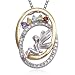 Two-Tone Yellow Gold Plated Sterling Silver Multi-Gemstone and Diamond Accent Fairy Pendant, 18"