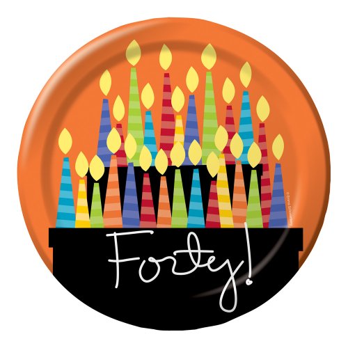 Creative Converting 8 Count Paper Dinner Plates, Great Birthday 40th