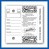 WHITE - Genuine Versa-Tag White Key Tags, Self-Protecting (250 tags per box with metal rings)