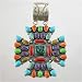 Sterling Silver and Multi Stone Cross Pendant by Kirk Smith, #10862