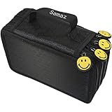 Samaz 72 Inserting Super Large Capacity Multi-layer Students Pencil Case Pen Bag Pouch Stationary Case Makeup Cosmetic Case Bag (Black)