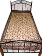 Ethnic Khaki Brown Floral Print Bedding Cotton Bed Cover Sofa Throw Twin