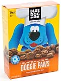 Blue Dog Bakery Natural Low Fat Dog Treats, Peanut Butter & Molasses Flavor Doggie Paws, 10-Ounce Boxes (Pack of 6)
