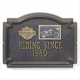 Harley Davidson Sportster Medallion Plaque - Wall - Two Line - Dk. Bronze/Gold