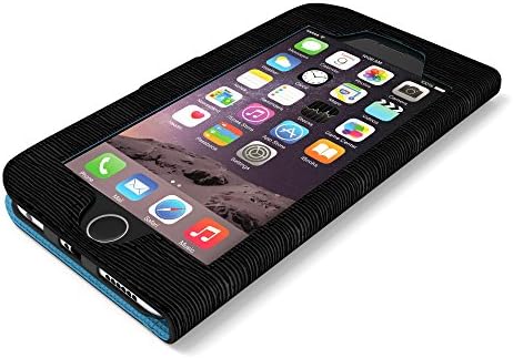 iWallie Classic for iPhone 5/5S - PU Leather Wallet-Case Unify your Digital-Analogue Life. Seamless Access and Stylish Protection for Your iPhone - Black/Blue