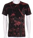 "JiPPiJ" Eagle and Studded Cross Discharge Screen Printed Cotton Adult Mens Fashion T-Shirt - Sale !