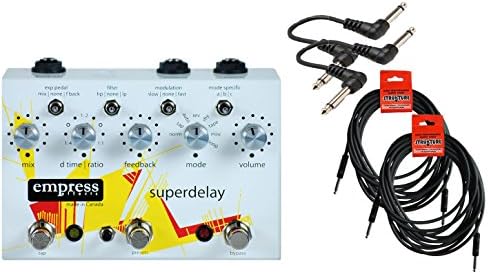 Empress Effects Superdelay Cable Bundle w/ 4 free Items: 2x 18.6' Strukture Cables, 2x Hosa Patch Cables