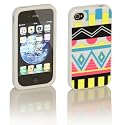 SEIDIO Silikonhülle TPU Case für iPhone 4 HD -- 3D Neon Abstrakt Relief