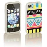 Produkt-Bild: SEIDIO Silikonh&uuml;lle TPU Case f&uuml;r iPhone 4 HD -- 3D Neon Abstrakt Relief