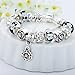 Bamoer 2015 New Arrival Vintage Silver Charm Bracelet for Women Flower Glass Bead and Safety Chain
