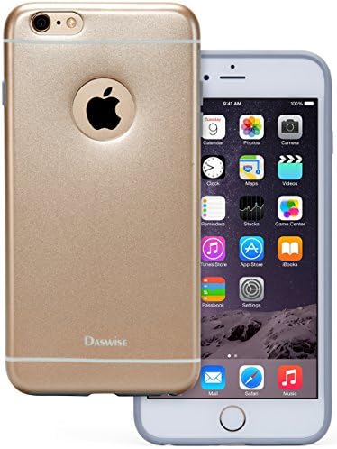 iPhone 6 Plus Case, Daswise® Slim-fit iPhone 6 Plus Cases 5.5 Inch, Ultra-thin Screen Protector with Precise Ports &amp; Logo Cut-outs, Soft TPU Bumper Protection- Impact &amp; Scratch Resistant, Shock Proof/dirt Proof Metallic Finished Base (Champagne Gold)
