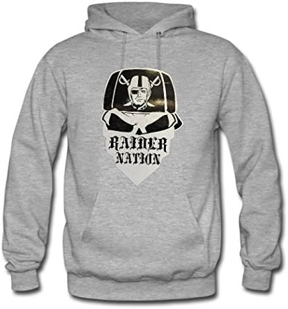 Fanging Design Raider Nation Adult Hoodie, Custom Print Classic Sweatshirt Medium Grey