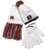 Nike Texas Tech Red Raiders Ladies White Beanie, Scarf & Gloves Set