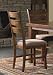 Set of 2 Oak Finish Ladder Back Dining Chairs with Cushion