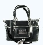Coach Poppy Leather Multifunction Business Shopper Bag Purse Tote 14370 Onyx Black