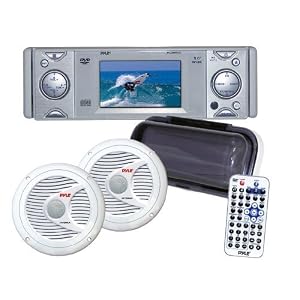Pyle In-Dash CD/DVD/AM-FM Video package for your Car/Truck/Vehicle/Boat, Marine Receiver with Built in 3