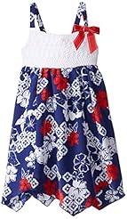 Girls General Print  Polyester  Dress With a Bow(s)