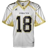 NCAA Russell Georgia Tech Yellow Jackets #18 Youth Replica Football Jersey-White (Medium)