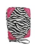 Zebra Print Rhinestone Studded Bible Cover Hot Pink Trim