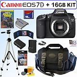 Canon EOS 7D 18 MP CMOS Digital SLR Camera with 3-inch LCD (Body) + 16GB De ....