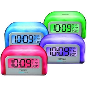 Timex T105WX Color Changing Alarm Clock (White Gift Box): Electronics