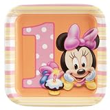 Disney Minnie's 1st Birthday Square Dessert Plates